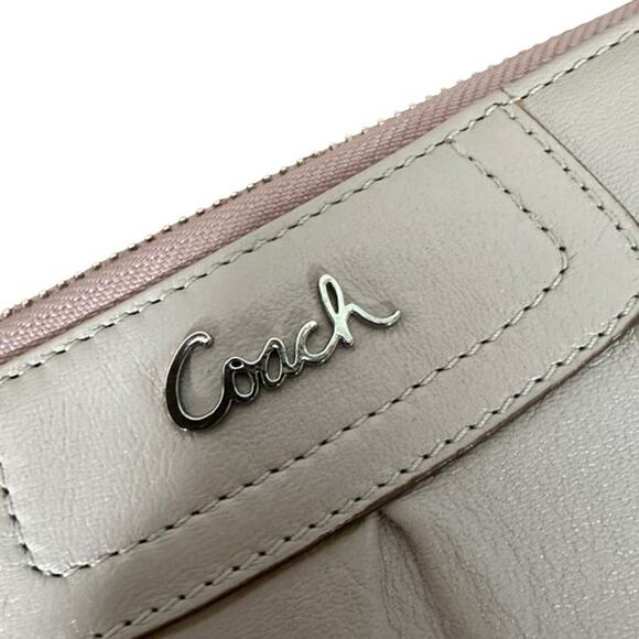 Coach Blush Pink Leather Zip Around Wallet Women - Picture 8 of 9